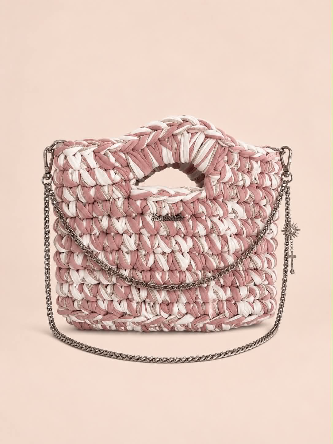 Sac rose et blanc