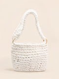 Sac blanc avec liseret doré